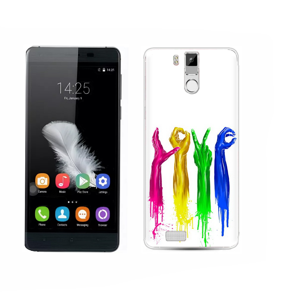 

Чехол MyPads Tocco для Oukitel K6000 Pro яркие руки love, Прозрачный, Tocco