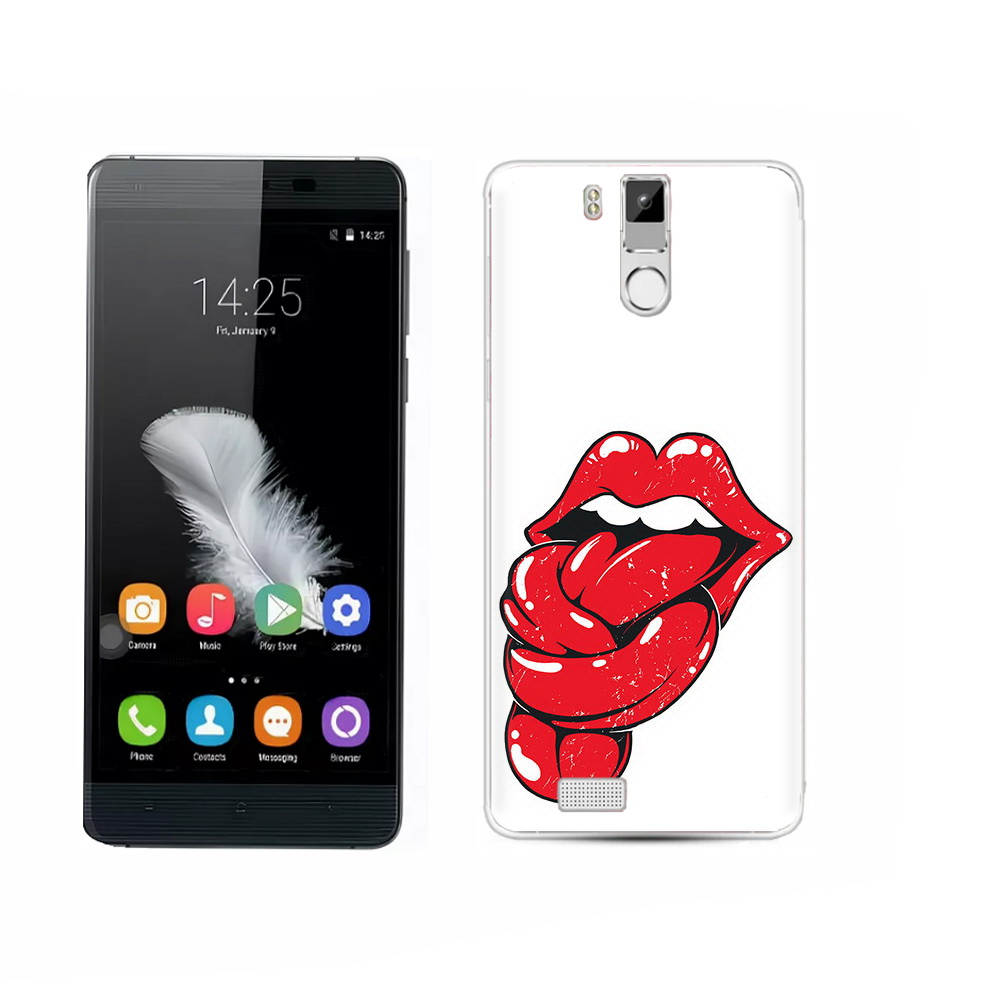 

Чехол MyPads Tocco для Oukitel K6000 Pro яркие губы с языком, Прозрачный, Tocco