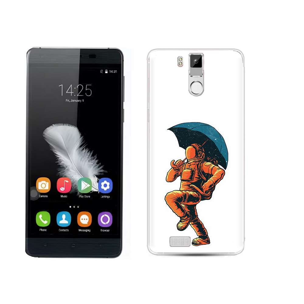 

Чехол MyPads Tocco для Oukitel K6000 Pro шагающий космонавт с зонтом, Прозрачный, Tocco
