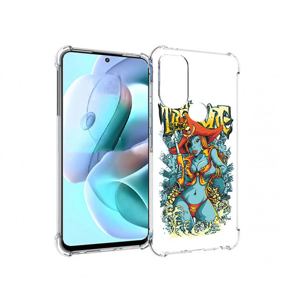

Чехол MyPads Tocco для Motorola Moto G71 нарисованная синяя девушка комикс, Прозрачный, Tocco