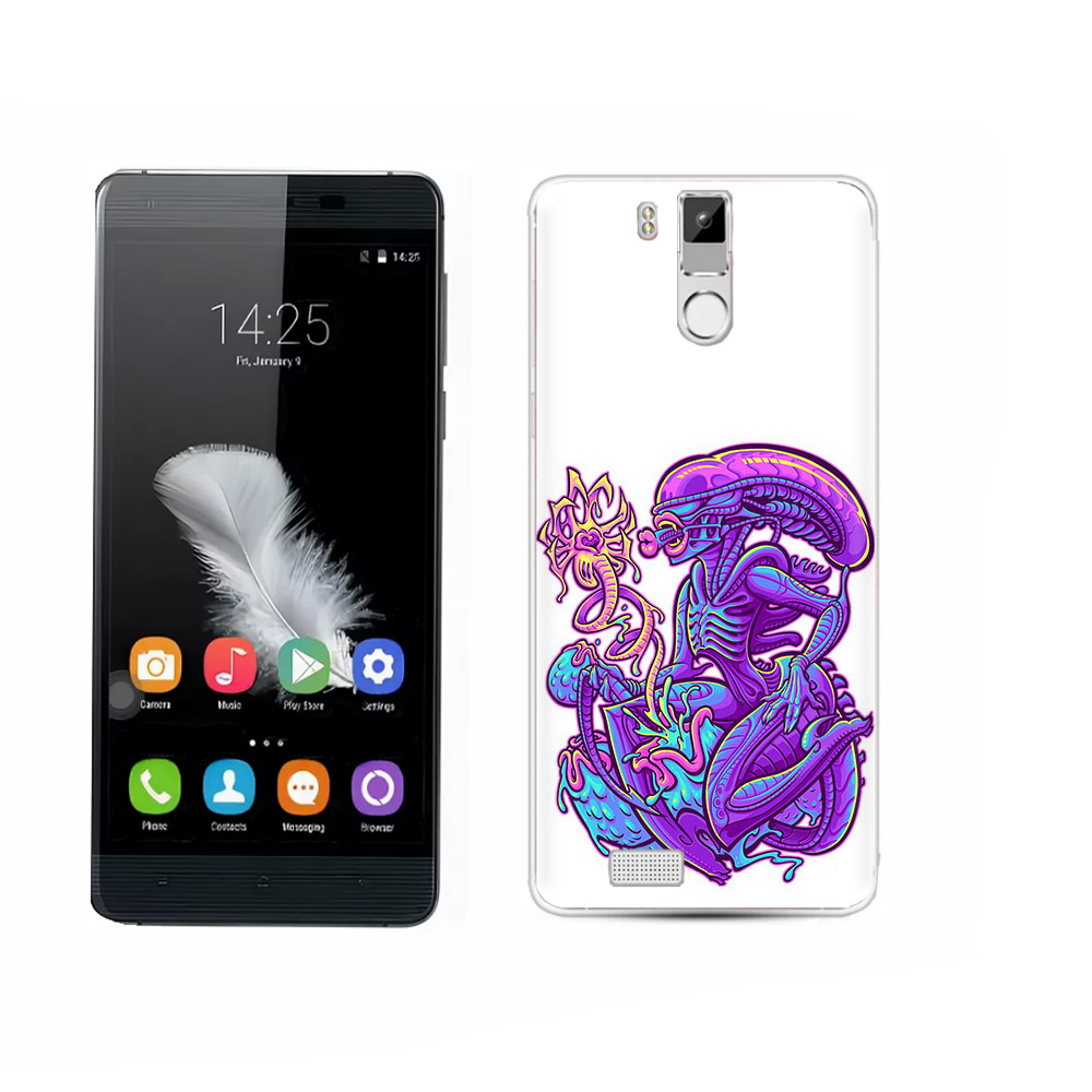 

Чехол MyPads Tocco для Oukitel K6000 Pro чужой фиолетовый цвет, Прозрачный, Tocco