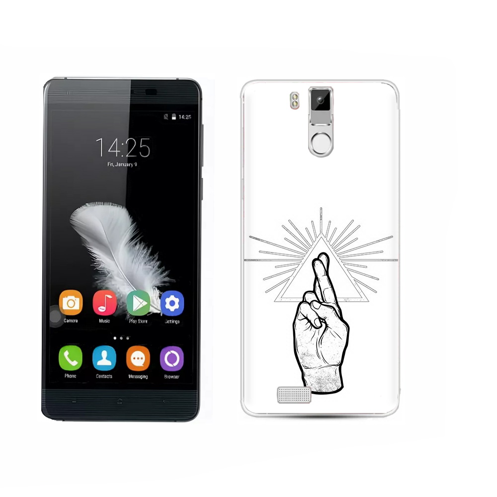 

Чехол MyPads Tocco для Oukitel K6000 Pro черно белая рука, Прозрачный, Tocco