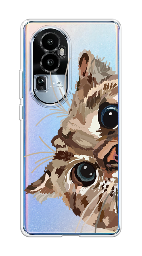 

Чехол на Oppo Reno 10 "Любопытный кот", Коричневый;синий;черный, 2514550-1