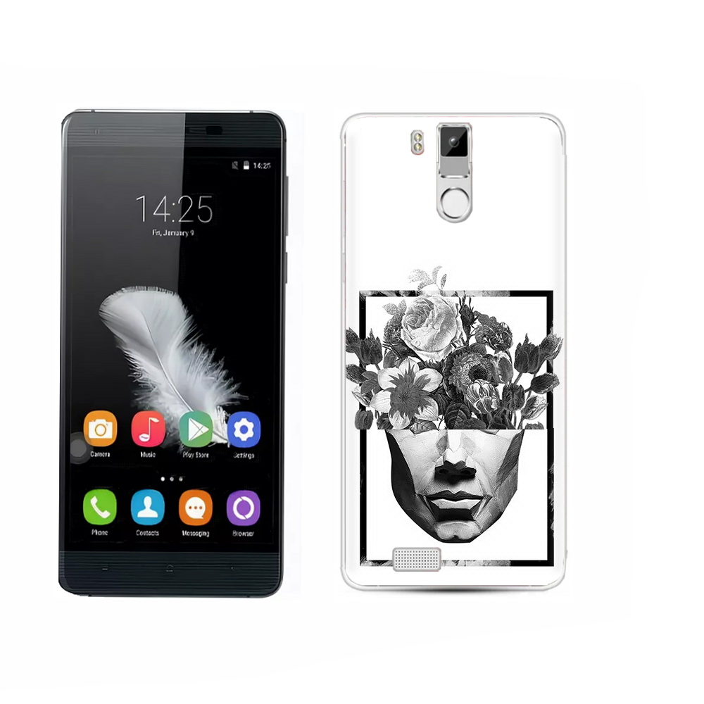 

Чехол MyPads Tocco для Oukitel K6000 Pro черно белая ваза в абстракции, Прозрачный, Tocco