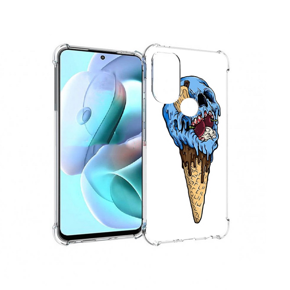 

Чехол MyPads Tocco для Motorola Moto G71 мороженное череп (PT227080.353.484), Прозрачный, Tocco