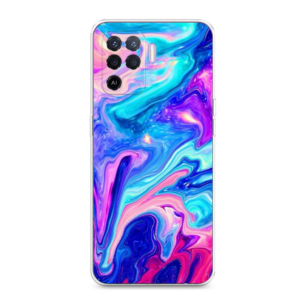 

Чехол Awog на Oppo Reno 5 Lite "Потеки краски", Разноцветный, 255150-10