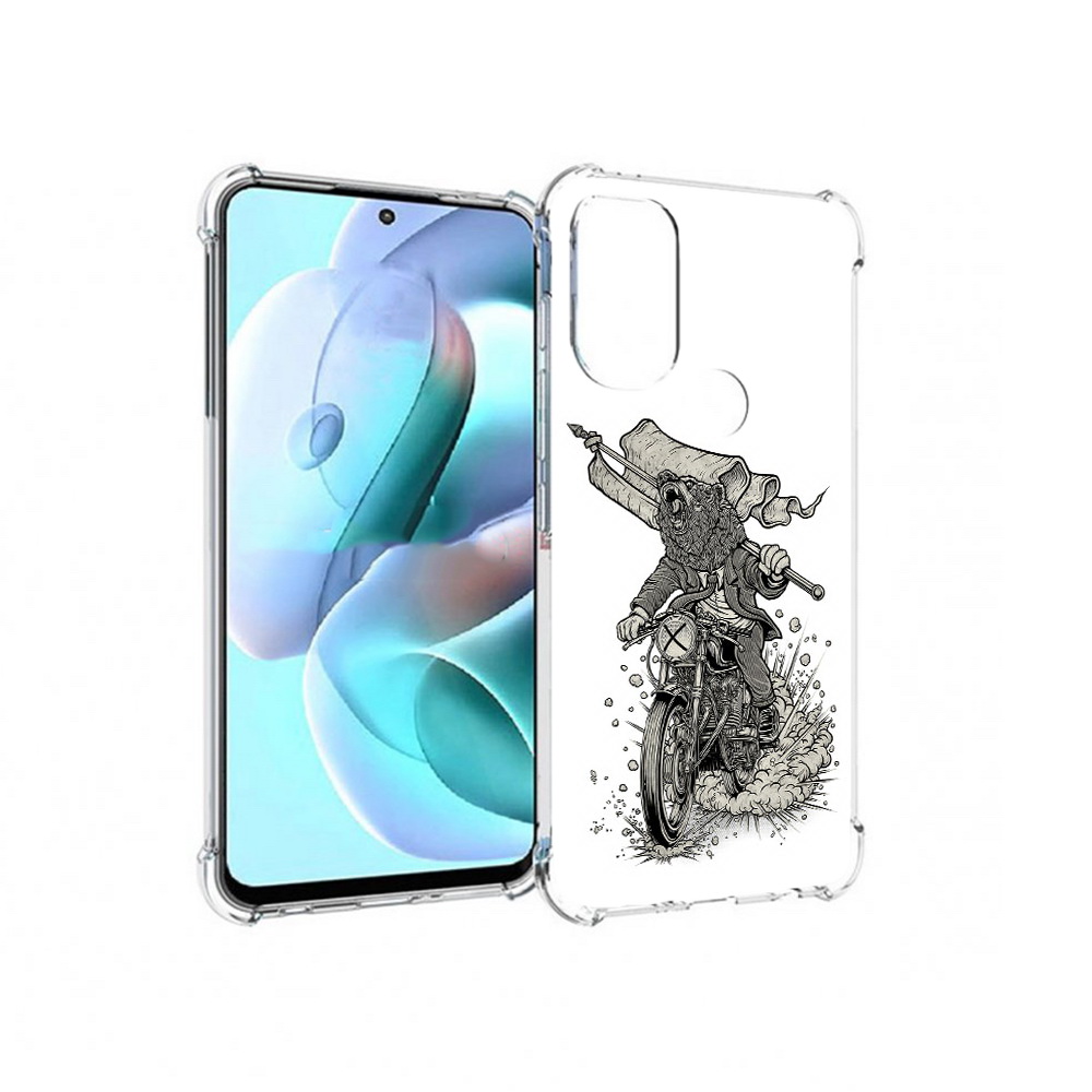 Чехол MyPads Tocco для Motorola Moto G71 медведь на мотоцикле (PT227080.353.467)