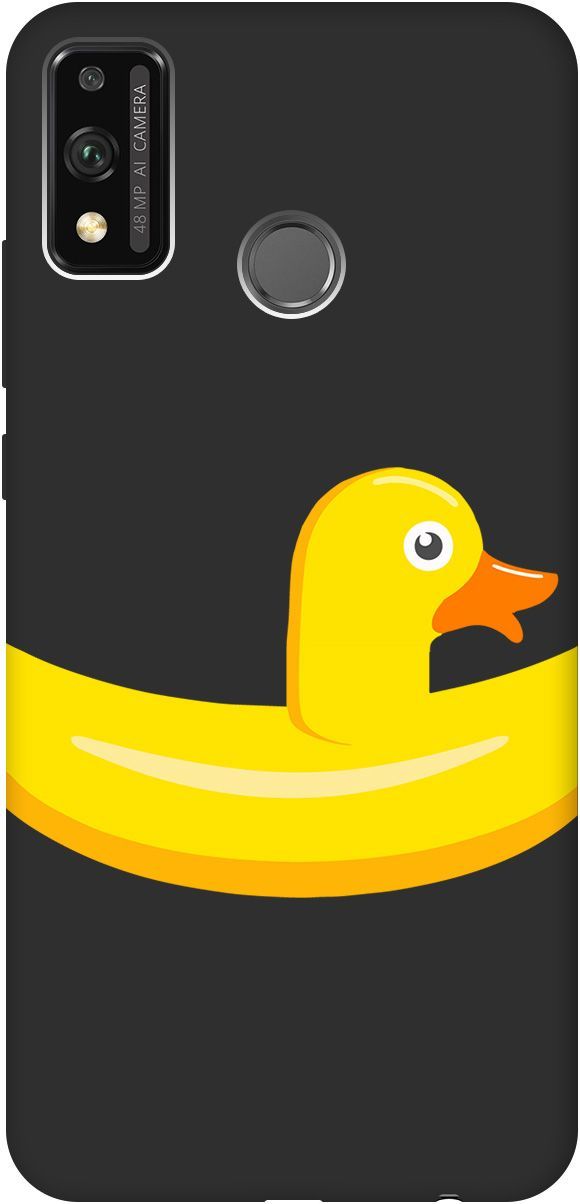 

Матовый чехол на Honor 9X Lite с принтом "Duck Swim Ring" черный, Черный;белый, 8370