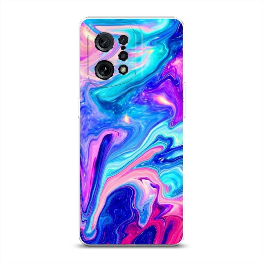 

Чехол Awog на Oppo Find X5 "Потеки краски", Разноцветный, 259750-10