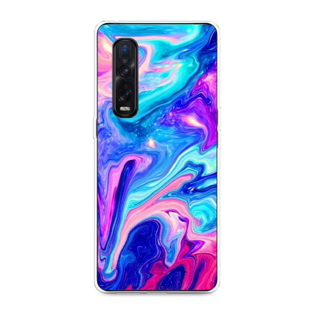 фото Силиконовый чехол "потеки краски" на oppo find x2 pro awog