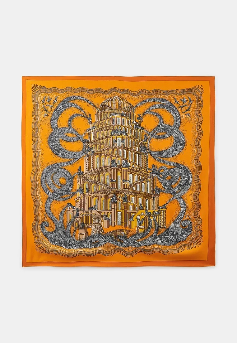 

Платок женский Rosedena scarv9090 ярко-оранжевый, 90x90 см, scarv9090