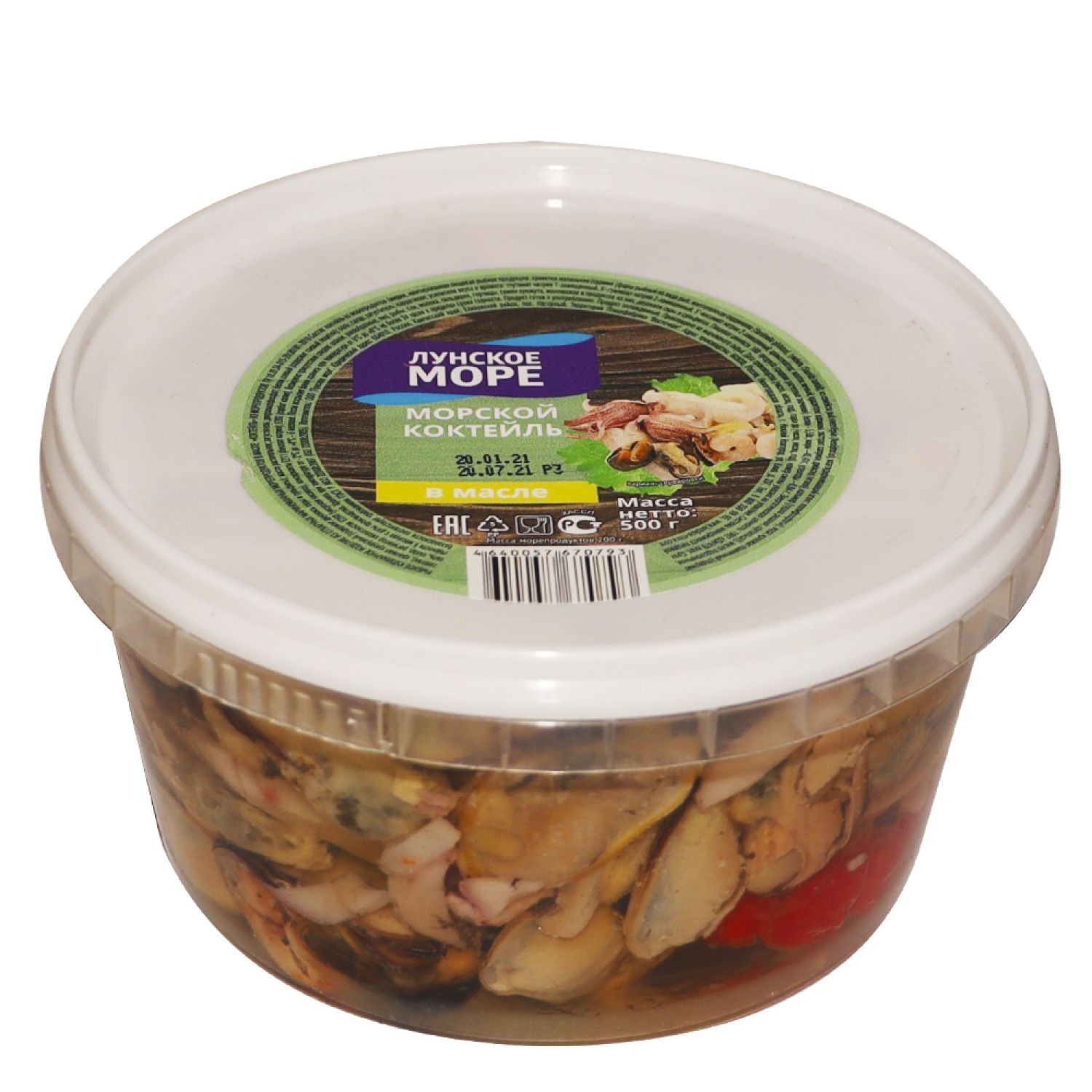 

Коктейль из морепродуктов Лунское море в масле 500 г