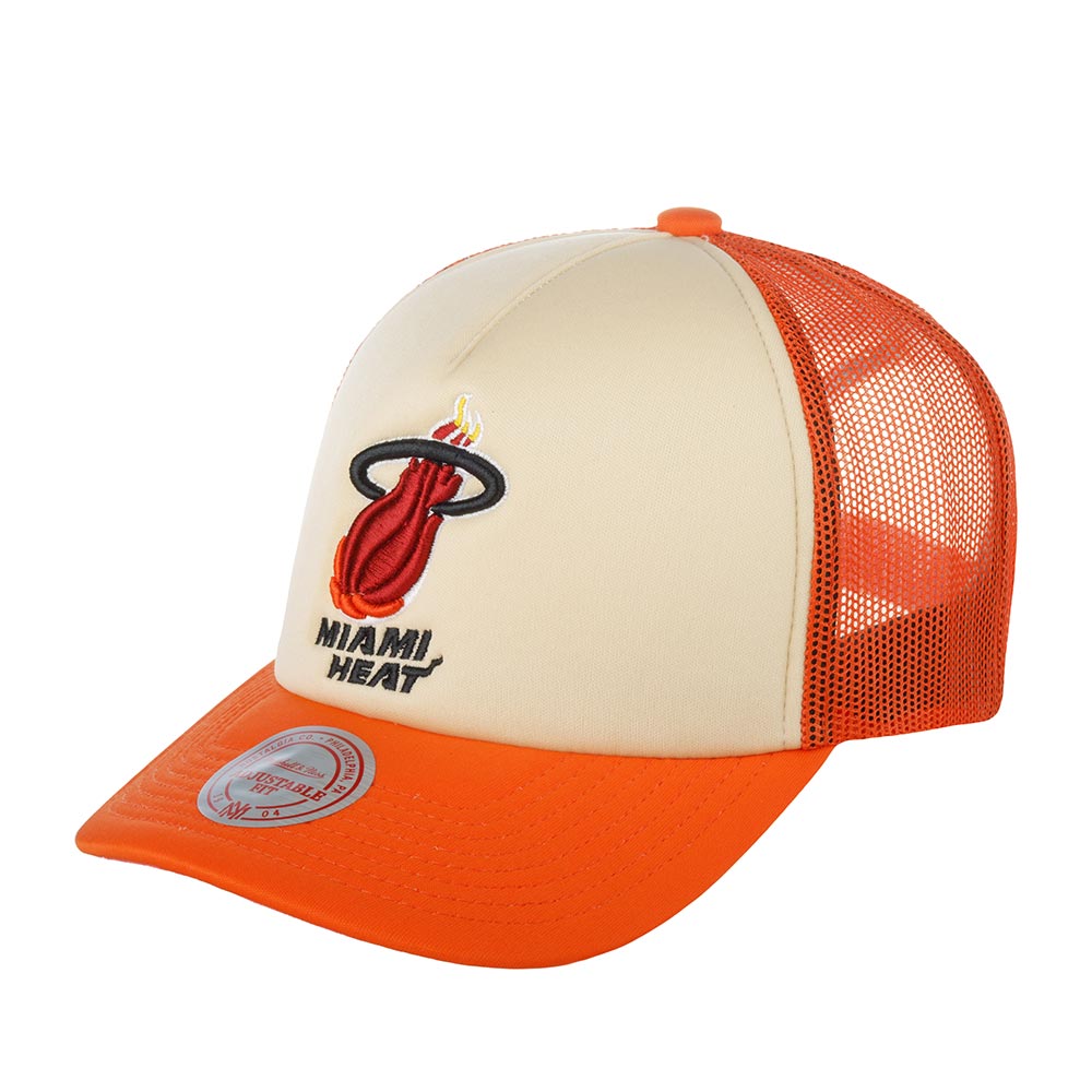 

Бейсболка унисекс Mitchell&Ness 5HSSSH21323-MHEOFWH Miami Heat NBA бежевая/оранжевая, Бежевый, 5HSSSH21323-MHEOFWH Miami Heat NBA