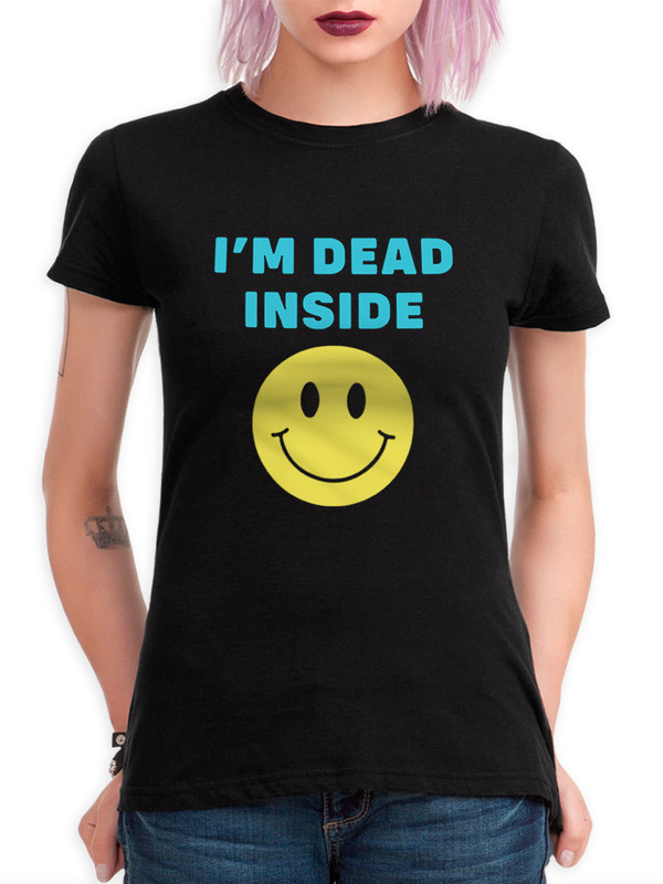 

Футболка женская Dream Shirts Dead Inside Я Мертв Внутри черная XL, Dead Inside Я Мертв Внутри