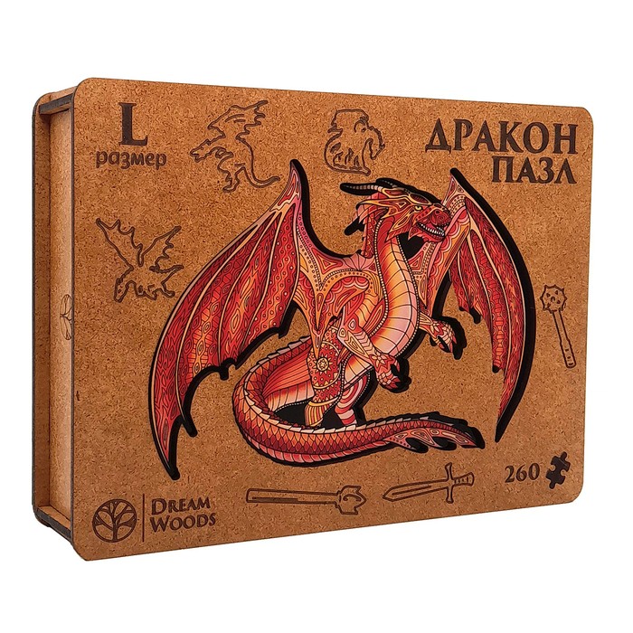 

Пазл Dream Woods Дракон 9933069, 260 деталей, Дракон