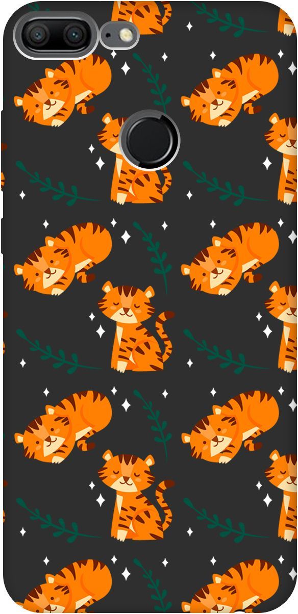 

Матовый чехол на Honor 9 Lite с принтом "Tigers" черный, Черный;белый, 8368