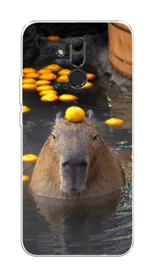 

Чехол на Huawei Mate 20 Lite "Капибара отдыхает", Коричневый;оранжевый;серый, 66650-1
