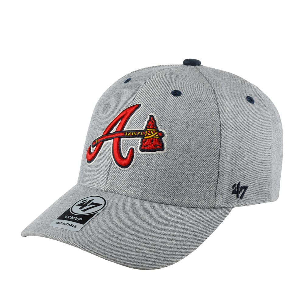 Бейсболка унисекс 47 BRAND B-STMCD01WHV-CC Atlanta Braves MLB темно-серая, one size