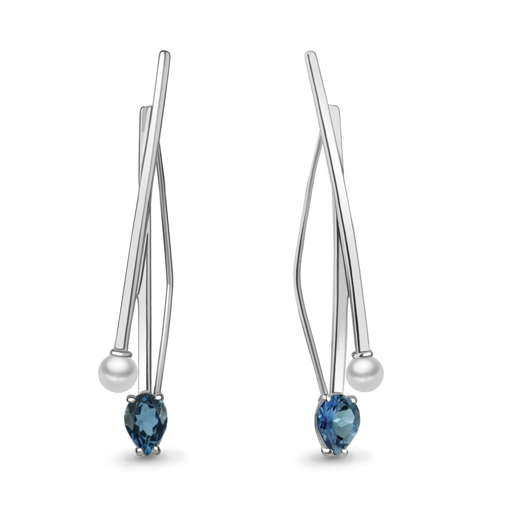

Серьги из серебра с топазом Aquamarine Aquamarine 4772908_925_р, 4772908_925_р