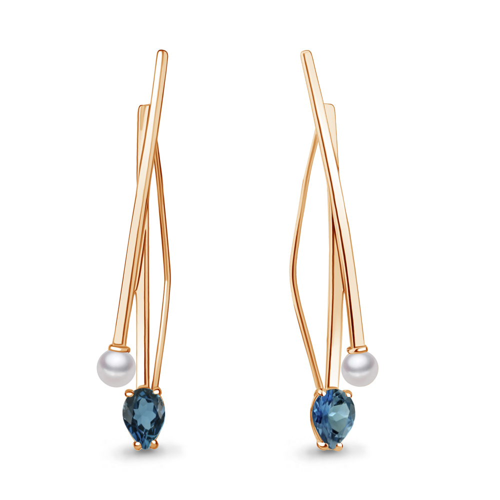 

Серьги из серебра с топазом Aquamarine Aquamarine 4772908_925_з, 4772908_925_з