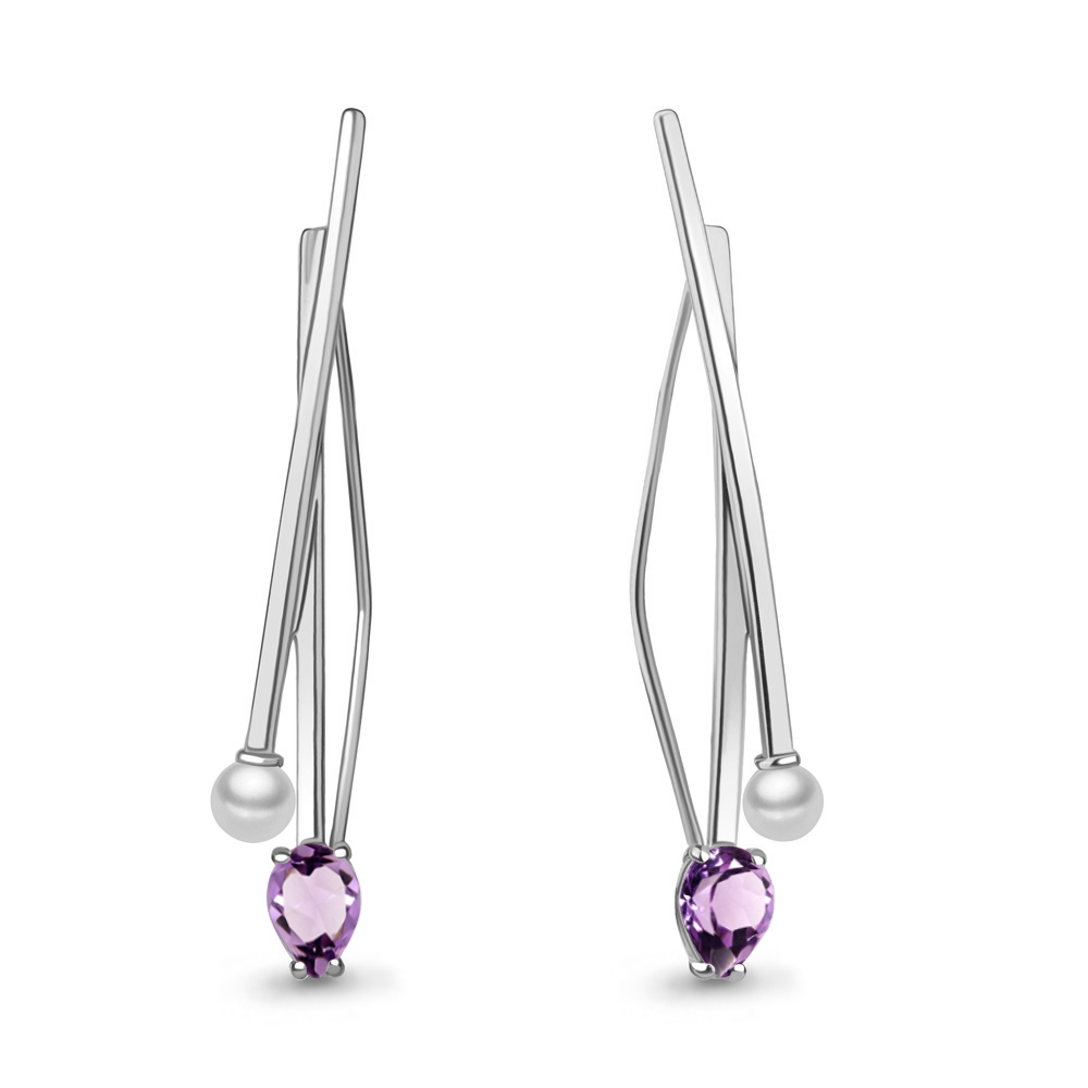 

Серьги из серебра с аметистом Aquamarine Aquamarine 4772904_925_р, 4772904_925_р