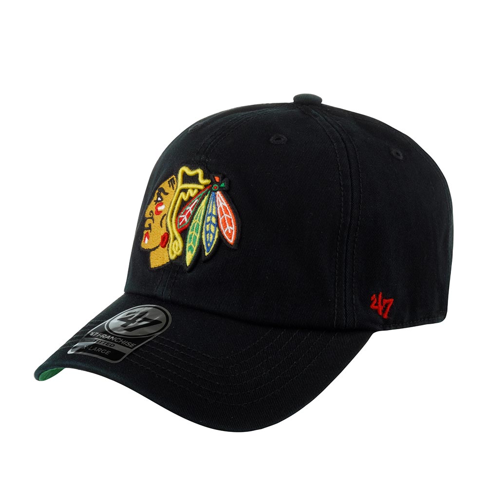 Бейсболка унисекс 47 BRAND H-FSVNF04RPF-BK Chicago Blackhawks NHL черная, р. 59