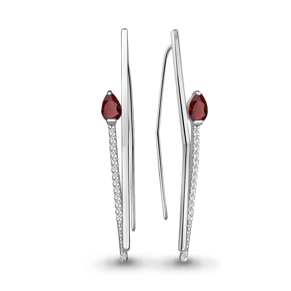 

Серьги из серебра с гранатом Aquamarine Aquamarine 4772503А_925_р, 4772503А_925_р