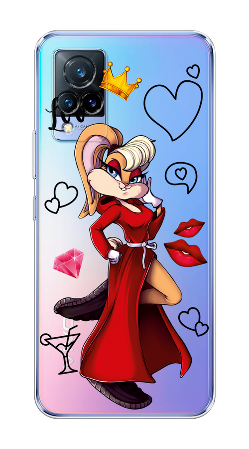 

Чехол на Vivo V21 "Rich Lola Bunny", Красный;бежевый;оранжевый, 264350-6