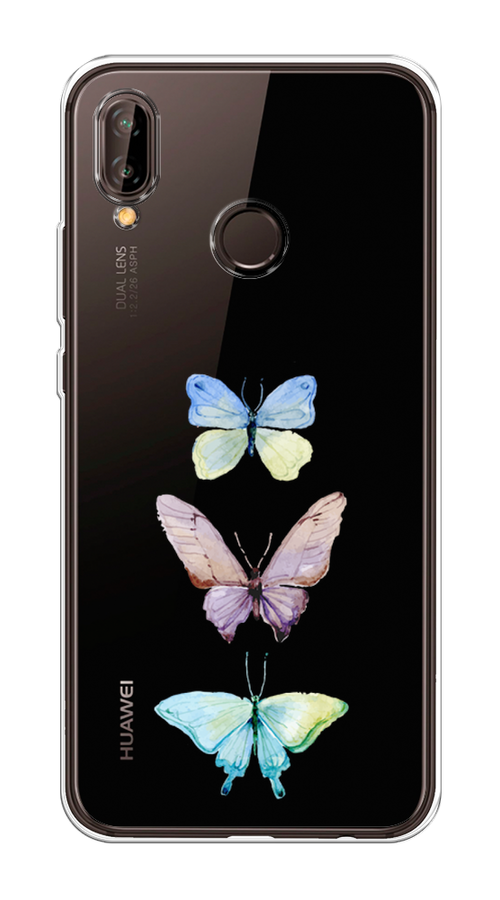 

Чехол на Huawei Nova 3 "Акварельные бабочки", Бирюзовый;розовый, 66150-1
