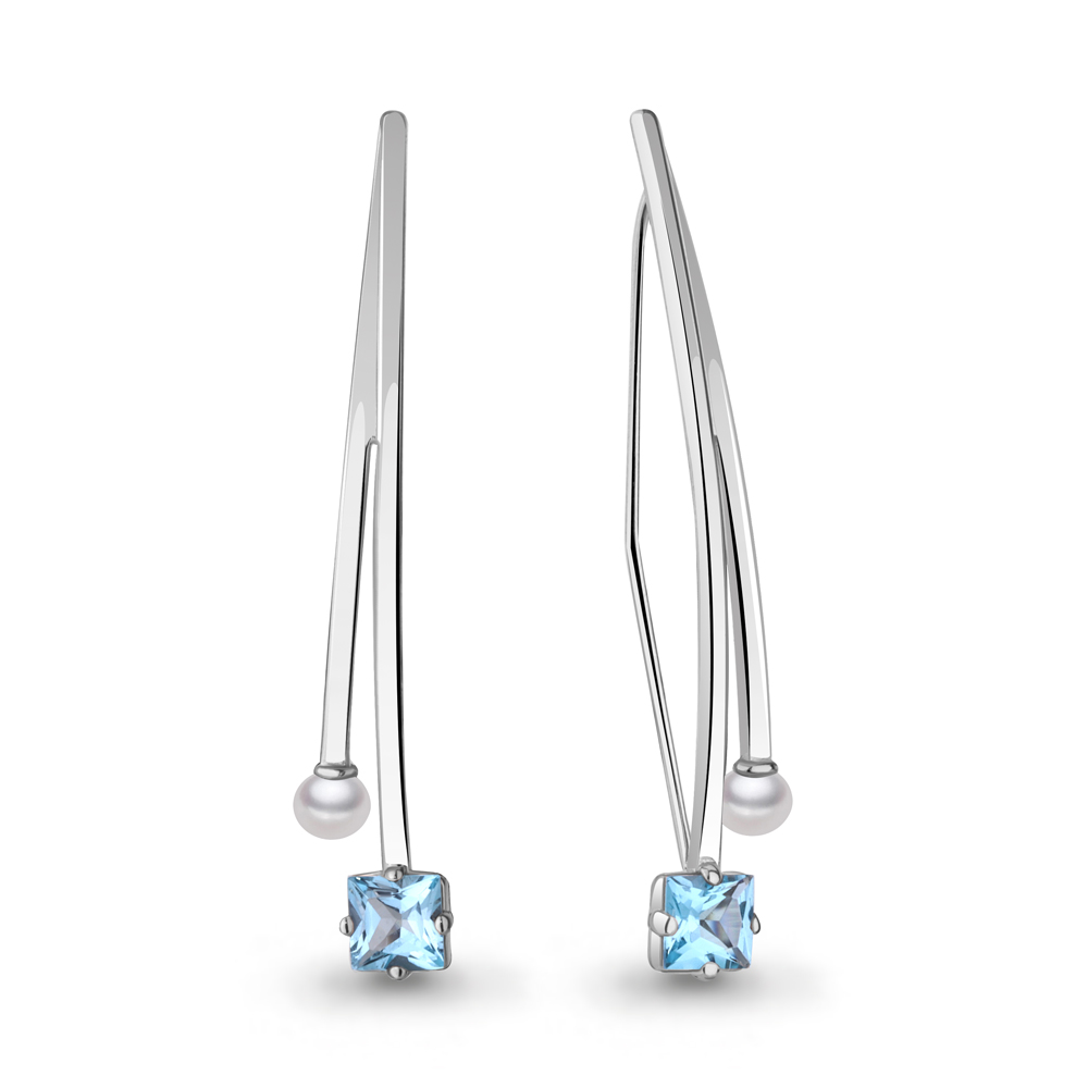 

Серьги из серебра с топазом Aquamarine Aquamarine 4772305_925_р, 4772305_925_р