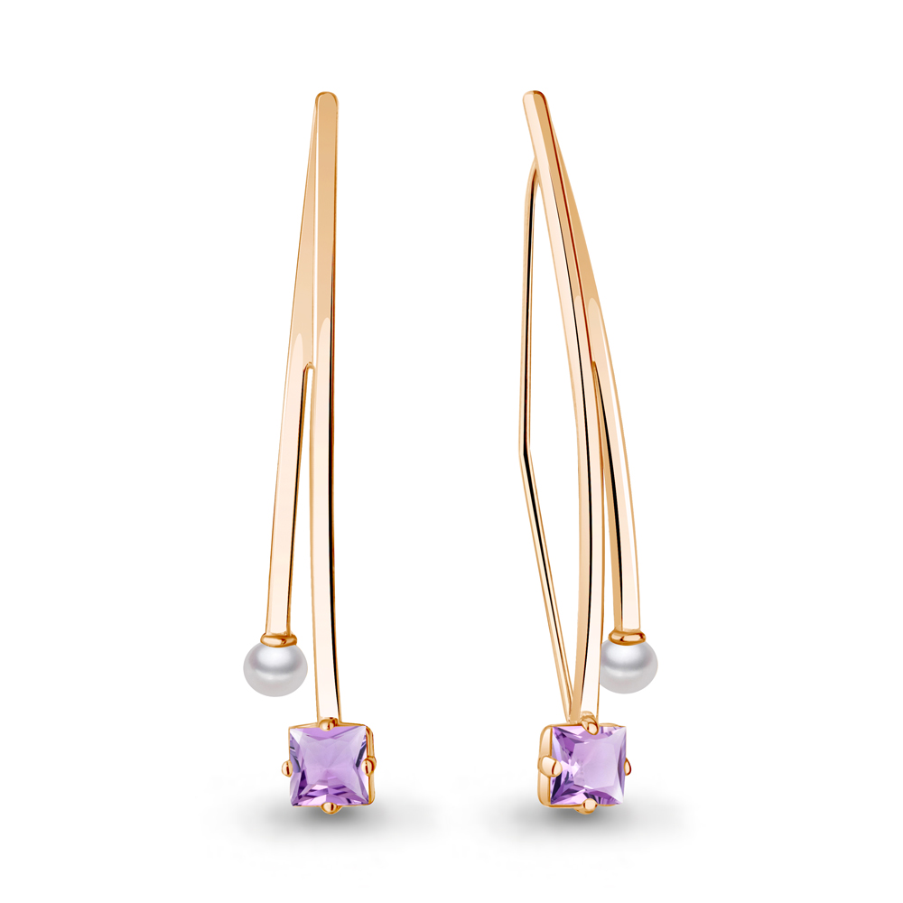 

Серьги из серебра с аметистом Aquamarine Aquamarine 4772304_925_з, 4772304_925_з