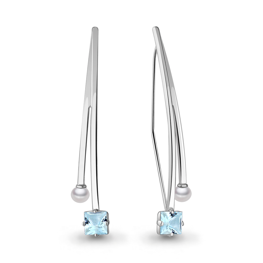 

Серьги из серебра с топазом Aquamarine Aquamarine 4772302_925_р, 4772302_925_р