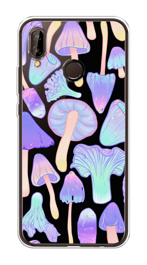 

Чехол на Huawei Nova 3 "Пастельные грибы", Фиолетовый;голубой, 66150-1