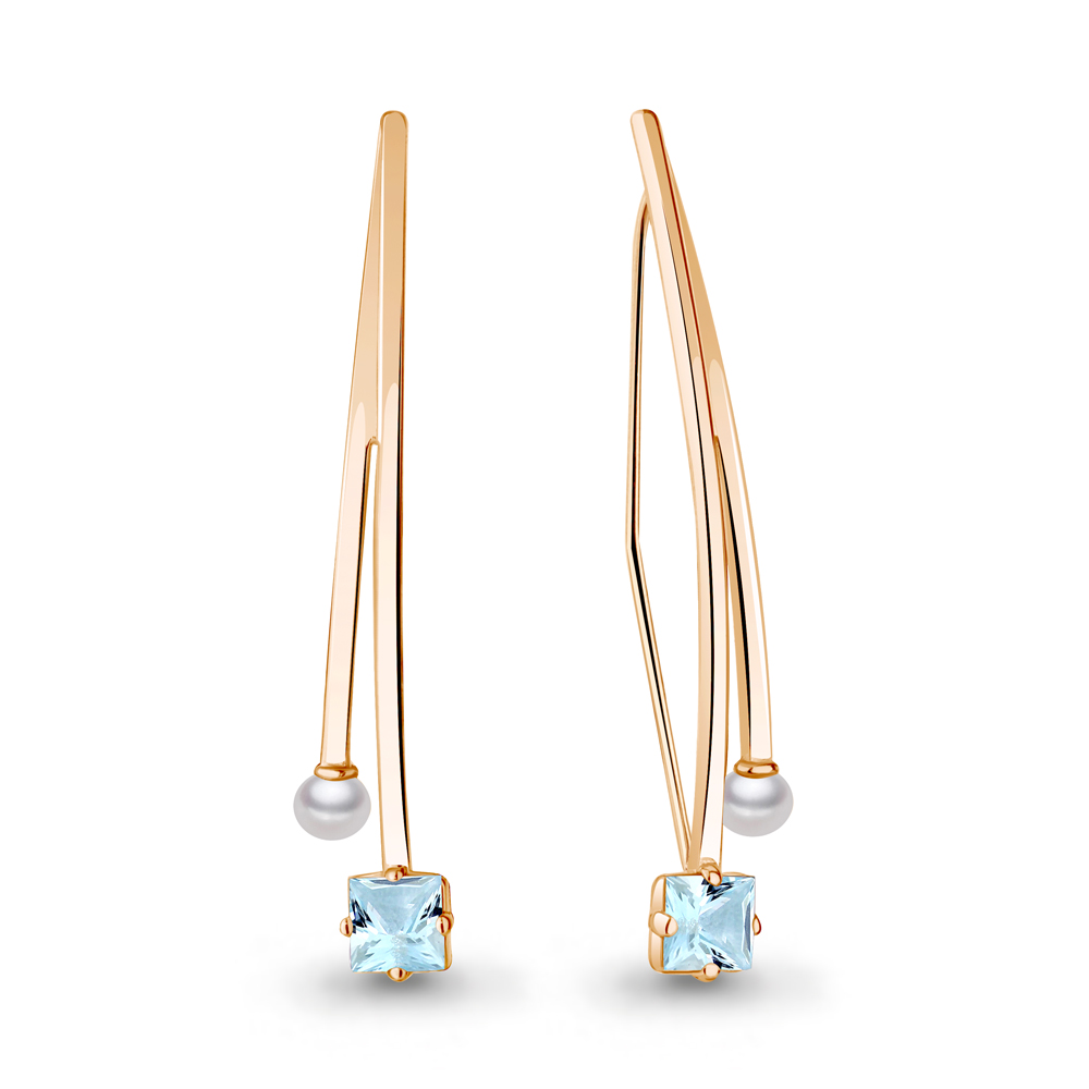 

Серьги из серебра с топазом Aquamarine Aquamarine 4772302_925_з, 4772302_925_з