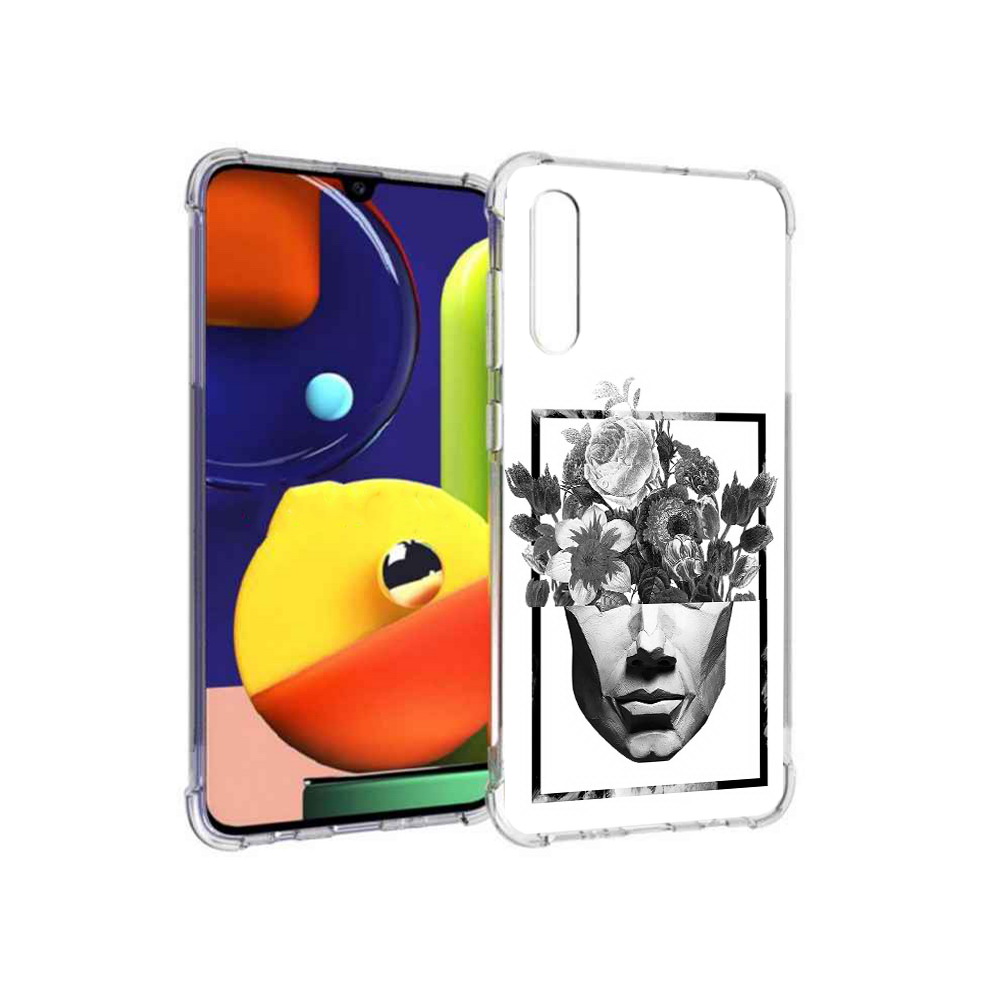 

Чехол MyPads Tocco для Samsung Galaxy A70 черно белая ваза в абстракции (PT128584.546.678), Прозрачный, Tocco