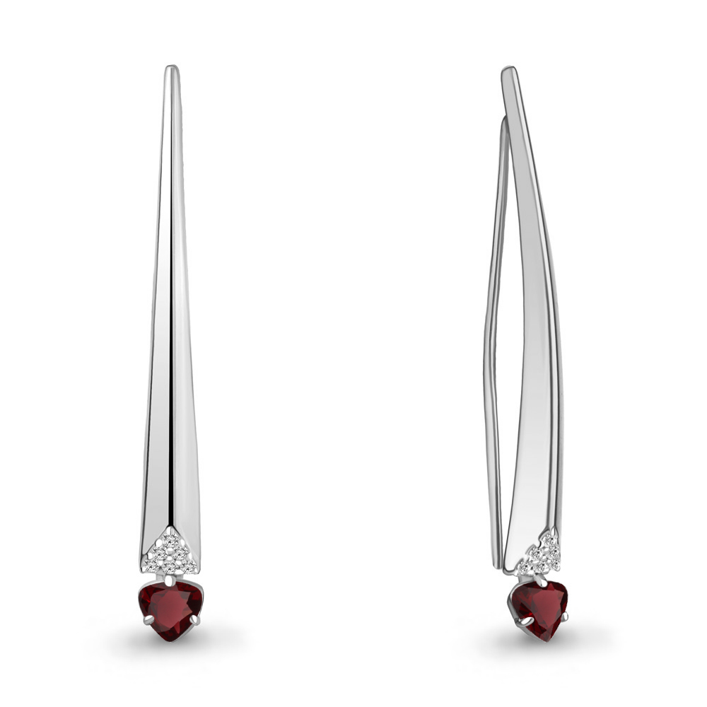

Серьги из серебра с гранатом Aquamarine Aquamarine 4771803А_925_р, 4771803А_925_р