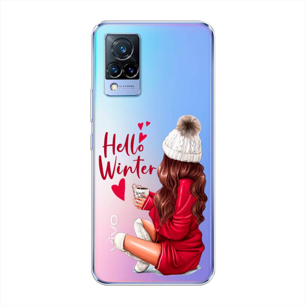 

Чехол на Vivo V21 "Hello winter", Красный;белый;коричневый, 264350-5