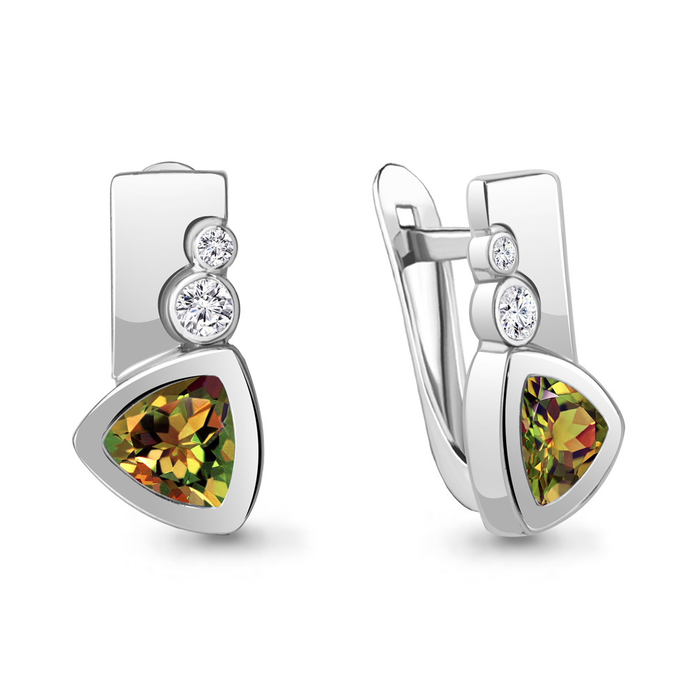 

Серьги из серебра с фианитом Aquamarine Aquamarine 4771219А_925_р, 4771219А_925_р