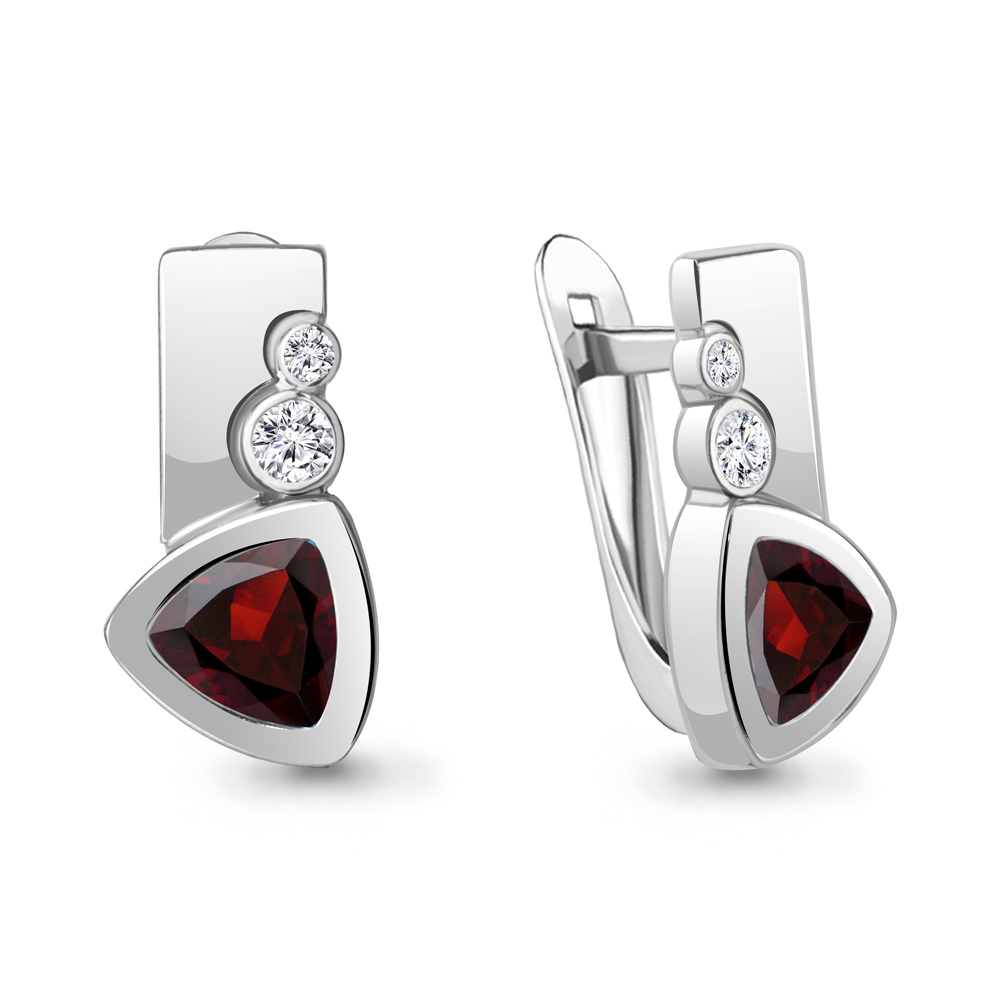 

Серьги из серебра с гранатом Aquamarine Aquamarine 4771203А_925_р, 4771203А_925_р