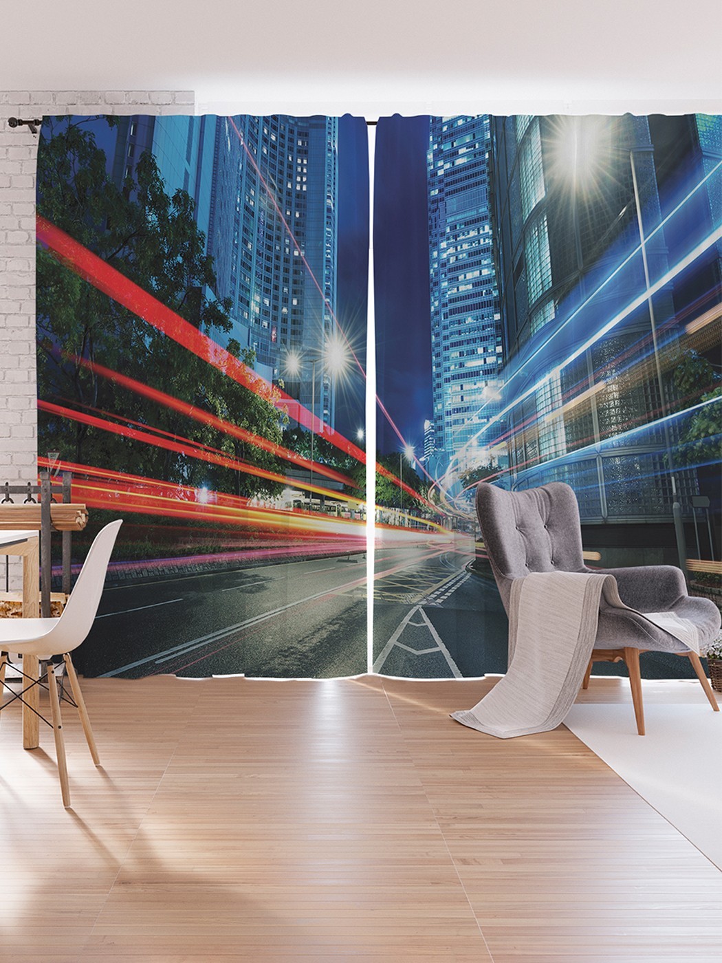 

Шторы под лён JoyArty "Ночная скорость", серия Oxford DeLux, 340х265 см, Ночная скорость