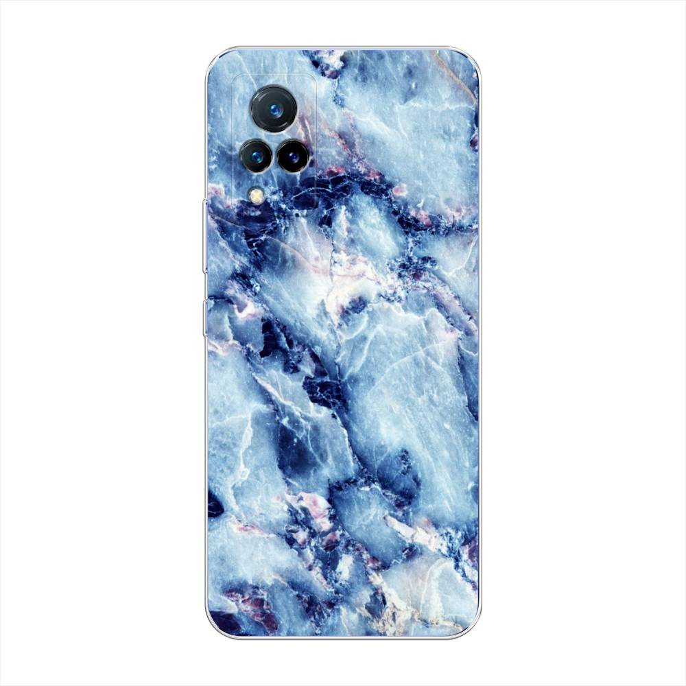 

Чехол на Vivo V21 "Мрамор с синими прожилками", Синий, 264350-3