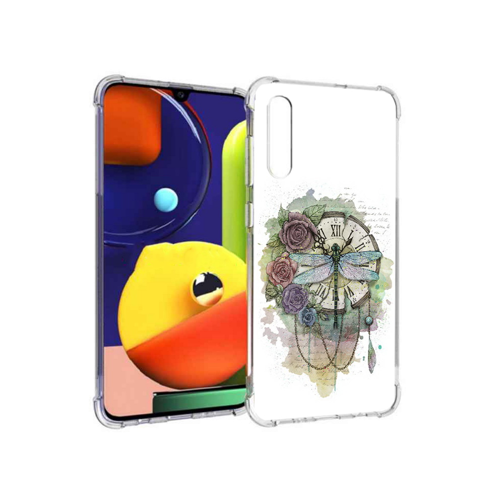 Чехол MyPads Tocco для Samsung Galaxy A70 старинные часы в цветах (PT128584.546.621)