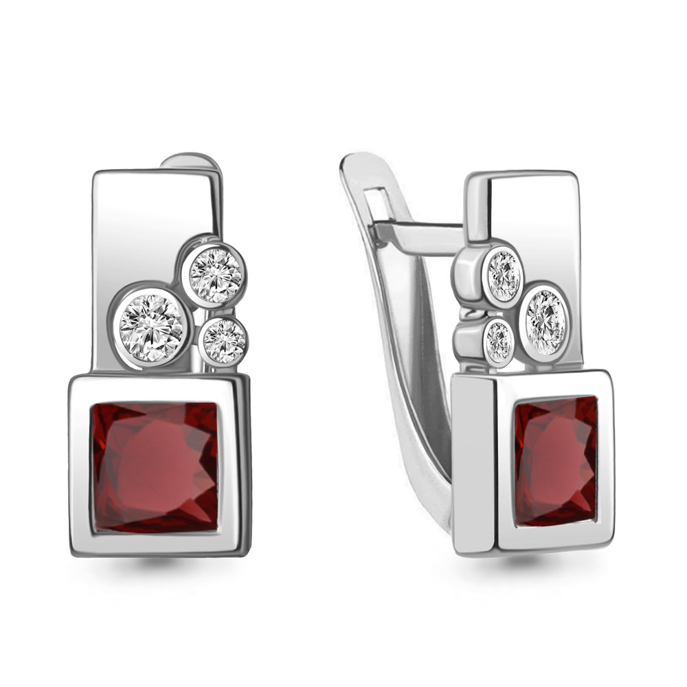 

Серьги из серебра с гранатом Aquamarine Aquamarine 4771103А_925_р, 4771103А_925_р