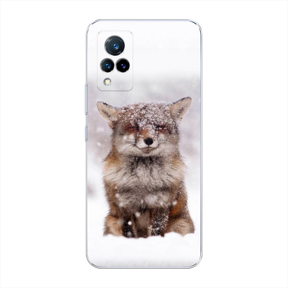 

Чехол на Vivo V21 "Зимняя лиса", Белый;серый;коричневый, 264350-1