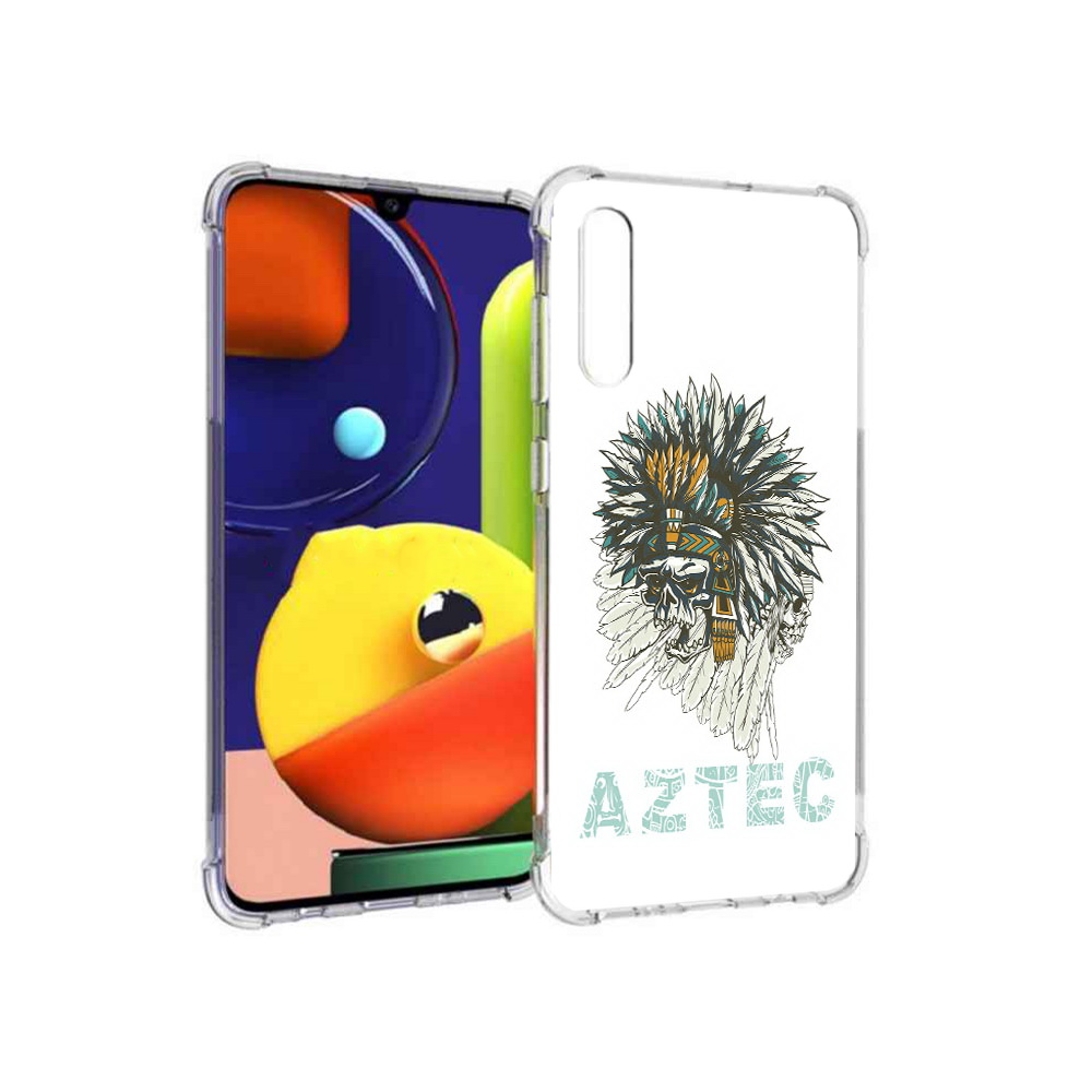 

Чехол MyPads Tocco для Samsung Galaxy A70 скелет индеец (PT128584.546.602), Прозрачный, Tocco