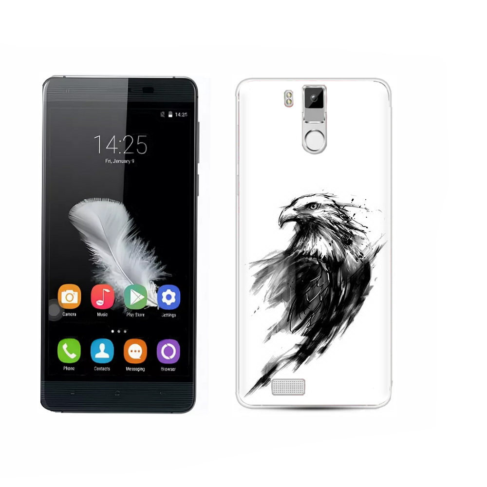 

Чехол MyPads Tocco для Oukitel K6000 Pro чб птица, Прозрачный, Tocco