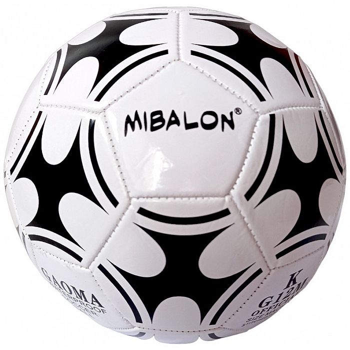 Мяч футбольный MIBALON 3-слоя PVC 1. 6, 275 гр, маш. сш. белый,черный