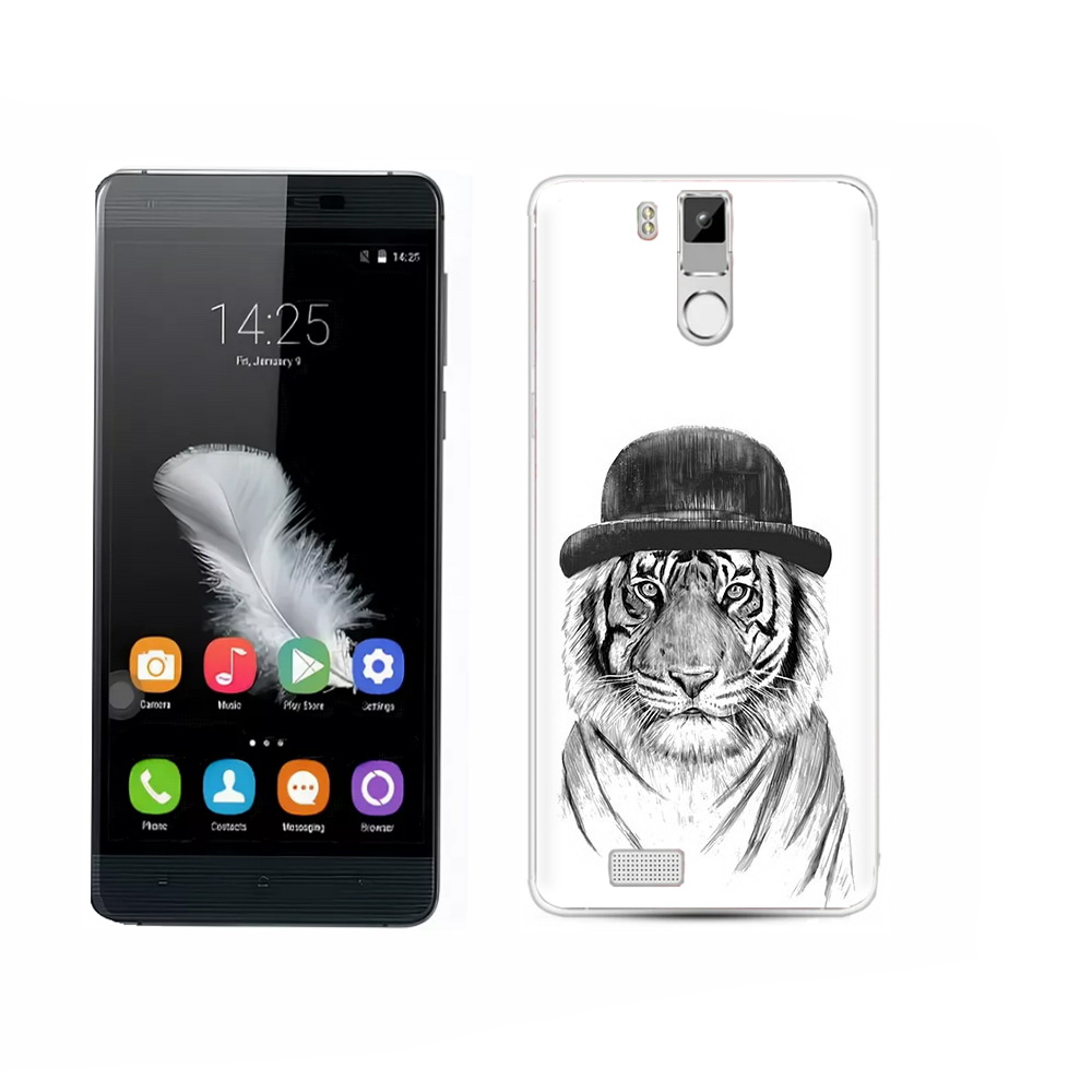 

Чехол MyPads Tocco для Oukitel K6000 Pro тигр британец, Прозрачный, Tocco