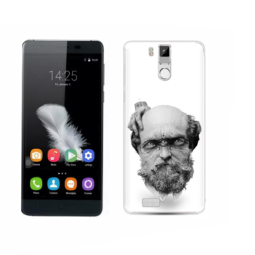 

Чехол MyPads Tocco для Oukitel K6000 Pro страшный бородатый мужчина абстракция, Прозрачный, Tocco
