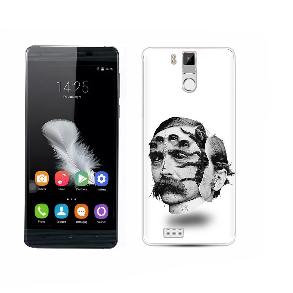 

Чехол MyPads Tocco для Oukitel K6000 Pro страшное лицо мужчины, Прозрачный, Tocco